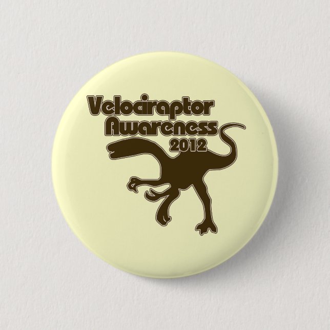 Bóton Redondo 5.08cm Dia da Consciência do Velociraptor (Frente)