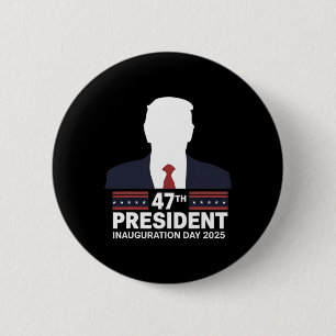 Bóton Redondo 5.08cm Dia da Inauguração do Presidente Donald Trump 2025