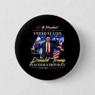 Bóton Redondo 5.08cm Dia da Inauguração do Presidente Donald Trump 2025