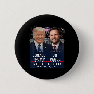 Bóton Redondo 5.08cm Dia da Inauguração do Trump Vance 2025 Donald Trum