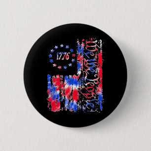 Bóton Redondo 5.08cm Dia da Independência Bandeira Americana Patriótica
