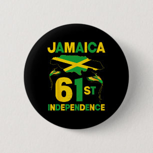 Bóton Redondo 5.08cm Dia da Independência da Jamaica, 61ruas desde 1962