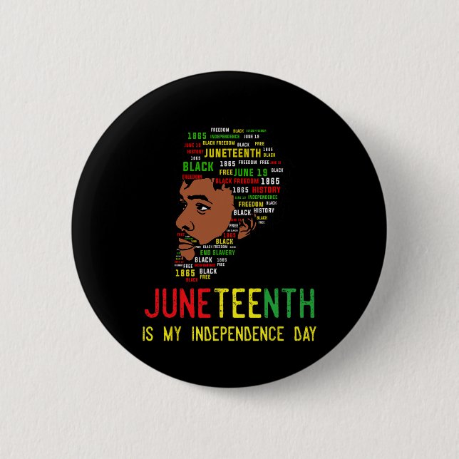Bóton Redondo 5.08cm Dia da Independência do Juneteenth Dia dos Pais Ho (Frente)