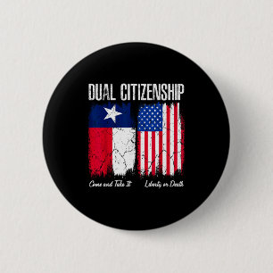 Bóton Redondo 5.08cm dia da independência do texas cidadão duplo texano