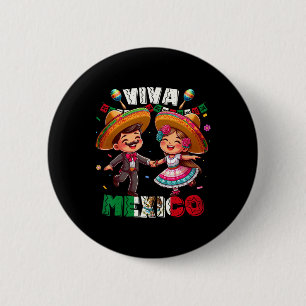 Bóton Redondo 5.08cm Dia Da Independência Mexicana Viva Meninas Do Méxi