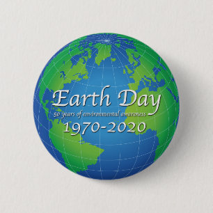Bóton Redondo 5.08cm Dia da Terra 50 Anos Aniversário de 2020