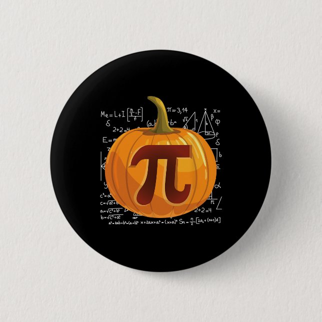 Bóton Redondo 5.08cm Dia de Ação de Graças de Pumpkin Pie Math Diversão (Frente)