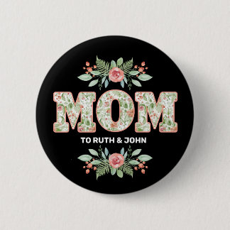 Bóton Redondo 5.08cm Dia de as mães Personalizado de Nomes de Crianças 
