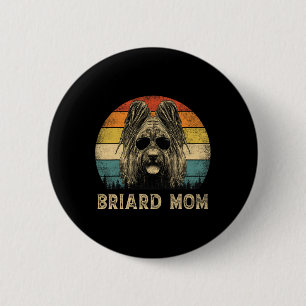 Bóton Redondo 5.08cm Dia de as mães Vintage Briard Mãe Cão