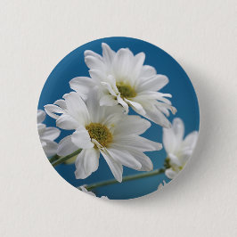 Bóton Redondo 5.08cm Dia de as mães White Daisies Garden of Love Blue S