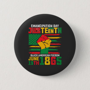Bóton Redondo 5.08cm Dia de Emancipação Juneteenth Liberdade Negra Amer
