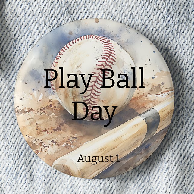 Bóton Redondo 5.08cm Dia de Jogar Bola - Beisebol  (Criador carregado)