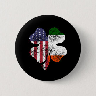 Bóton Redondo 5.08cm Dia de São Patrício EUA e irlanda Flag