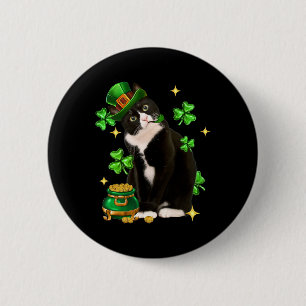 Bóton Redondo 5.08cm Dia de São Patrício Gato Irlandês Charmoso de Smok