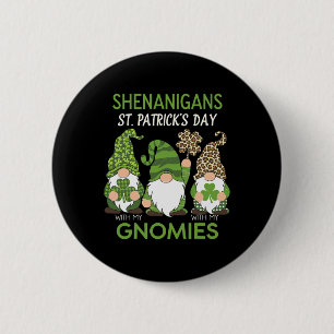 Bóton Redondo 5.08cm Dia de São Patrício Shamrock Sortudo Leopardo Gnom