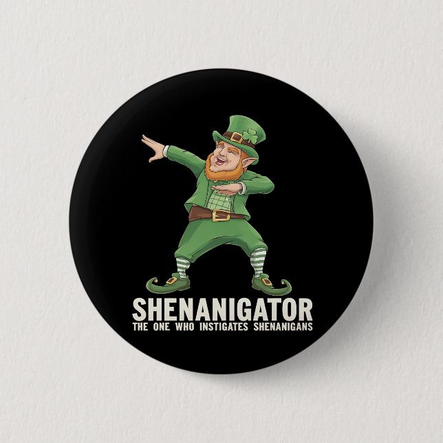 Bóton Redondo 5.08cm Dia de São Patrício Shenanigator Dabbing Leprechau (Frente)