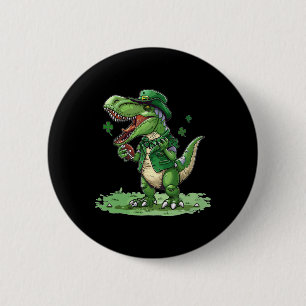 Bóton Redondo 5.08cm Dia de São Patrício T Rex Futebol Americano Dinoss
