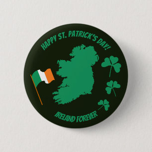 Bóton Redondo 5.08cm Dia de São Patrício Todos Irlanda para sempre