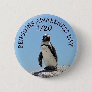 Bóton Redondo 5.08cm Dia de Sensibilização para o Pinguim Feriados de 2