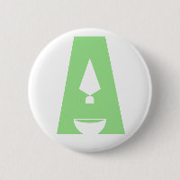 Dia do botão do logotipo da arqueologia "A"
