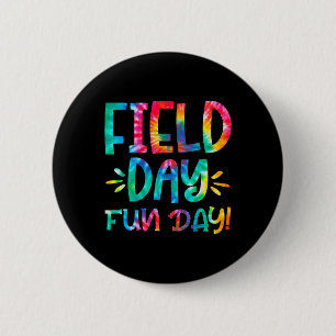 Bóton Redondo 5.08cm Dia do Campo Escolar Diversão Tie Dye Field Day 20