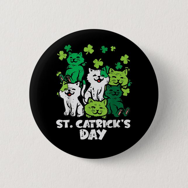 Bóton Redondo 5.08cm Dia dos Gatos de St Patricks Catricks Saint Pattys (Frente)