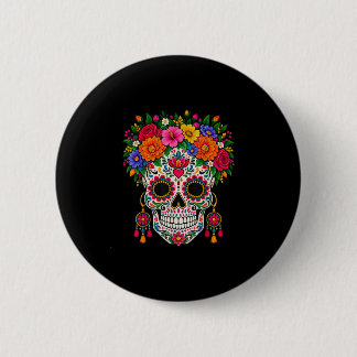 Bóton Redondo 5.08cm Dia dos mortos crânio de açúcar catrina dia de mor