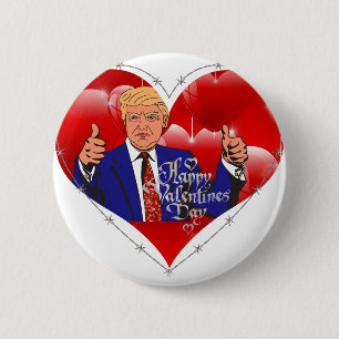 Bóton Redondo 5.08cm dia dos namorados feliz Donald Trump