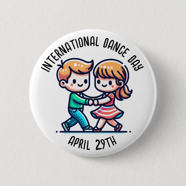 Bóton Redondo 5.08cm Dia Internacional da Dança | 29 de abril (Frente)