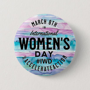 Bóton Redondo 5.08cm Dia Internacional da Mulher 8 de março IWD