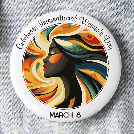 Bóton Redondo 5.08cm Dia Internacional da Mulher: Deco de Arte Branca C