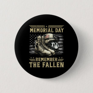 Bóton Redondo 5.08cm Dia Memorial Lembre-Se Do Exército Veterano Faleci
