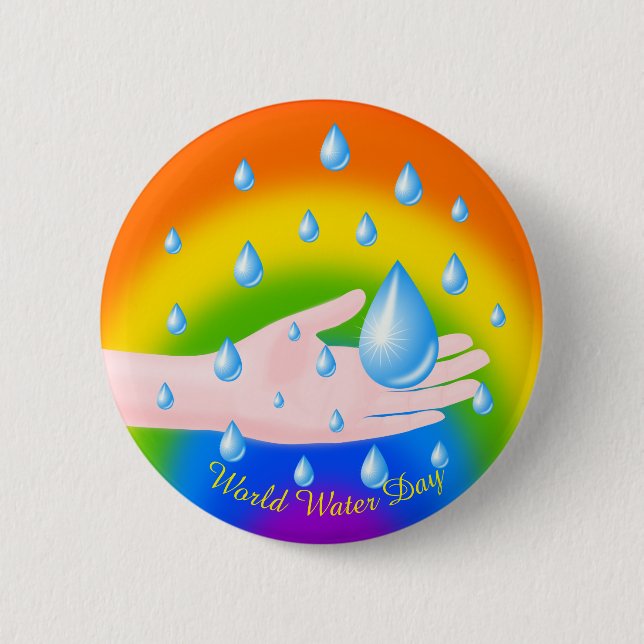 Bóton Redondo 5.08cm Dia Mundial da Água 22 de março (Frente)