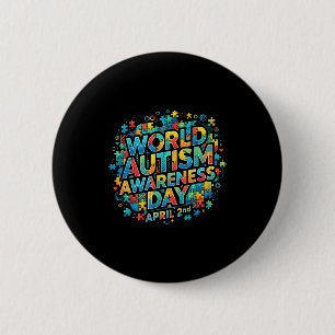 Bóton Redondo 5.08cm Dia mundial da conscientização do autismo fita 2 d