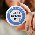 Bóton Redondo 5.08cm Dia Mundial da Diabetes Novembro 14 Sensibilização<br><div class="desc">Botão Sensibilização para o 14 de novembro do Dia Mundial da Diabetes</div>