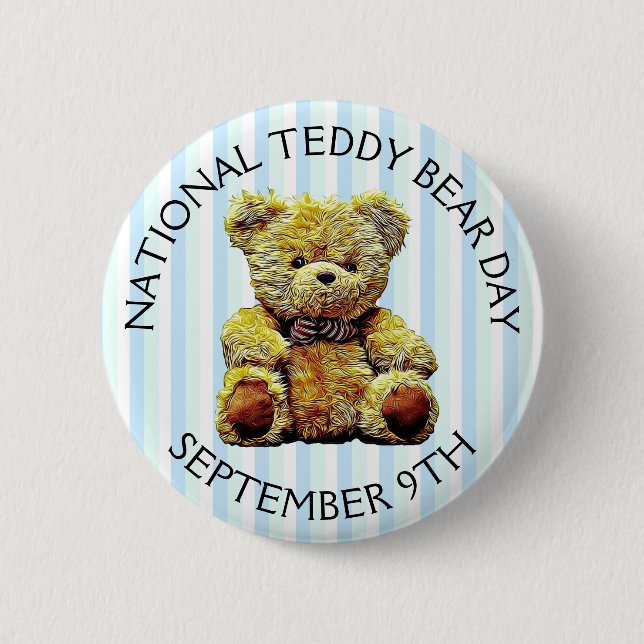 Bóton Redondo 5.08cm Dia Nacional do Urso de Teddy 9 de setembro Feriad (Frente)
