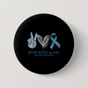 Bóton Redondo 5.08cm Diabetes Consciência Paz Cura de Amor