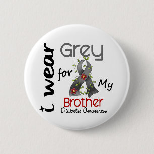 Bóton Redondo 5.08cm Diabetes eu visto o cinza para meu irmão 43
