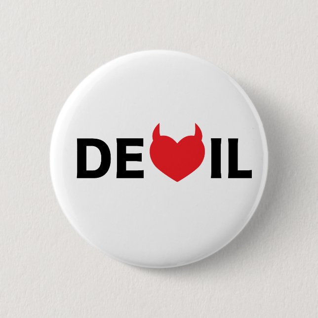 Bóton Redondo 5.08cm Diabo & coração (Frente)