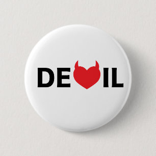 Bóton Redondo 5.08cm Diabo & coração
