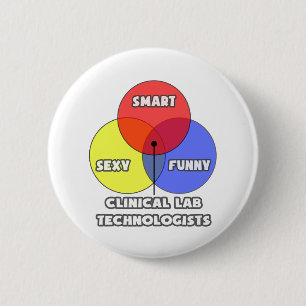 Bóton Redondo 5.08cm Diagrama Venn.. Tecnólogos de Laboratórios Clínico