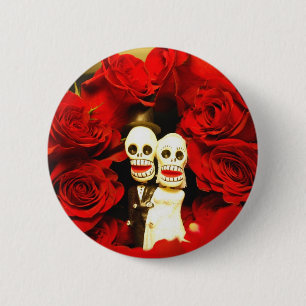 Bóton Redondo 5.08cm Diâmetro de los Muertos Casamento