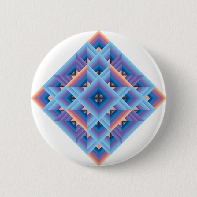 Bóton Redondo 5.08cm Diamond Quilt em Azul e Roxo (Frente)