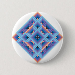 Bóton Redondo 5.08cm Diamond Quilt em Azul e Roxo