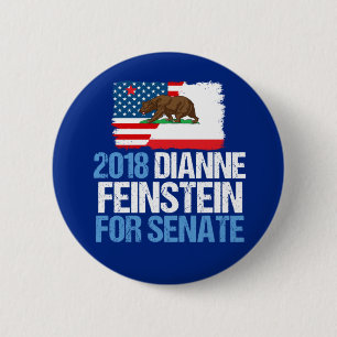 Bóton Redondo 5.08cm Dianne Feinstein para o Senado 2018 de Califórnia