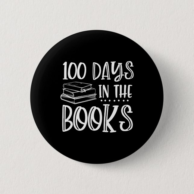 Bóton Redondo 5.08cm Dias Nos Livros - Livro Lover 100º Dia S (Frente)