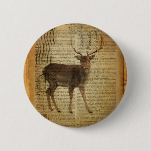 Bóton Redondo 5.08cm Dicionário impressão outdoorsman whitetail buck De