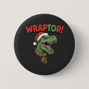 Bóton Redondo 5.08cm Dinosaur de Natal Engraçado WRAPTOR T-Rex Chapéu d