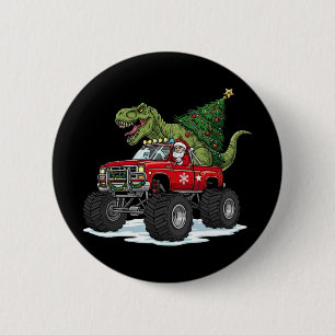 Bóton Redondo 5.08cm Dinosaur T Rex Natal Papai Noel Meninos Homens Men