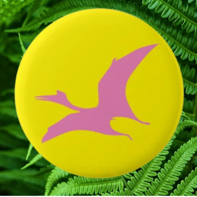 Bóton Redondo 5.08cm Dinossaur jurassic Amarelo (Bring your dream party to life with our selection of quality Dinosaur themed party supplies )